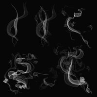 Realistic smoke element vector set in black background