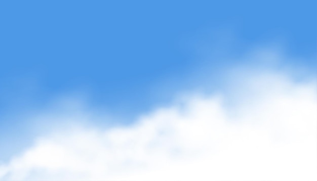 무료 벡터 하늘색 배경에 현실적인 연기 또는 구름