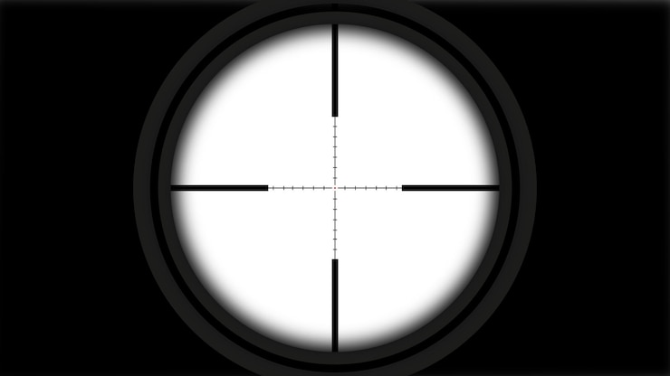 Free Vector realistic sniper crosshair with lines