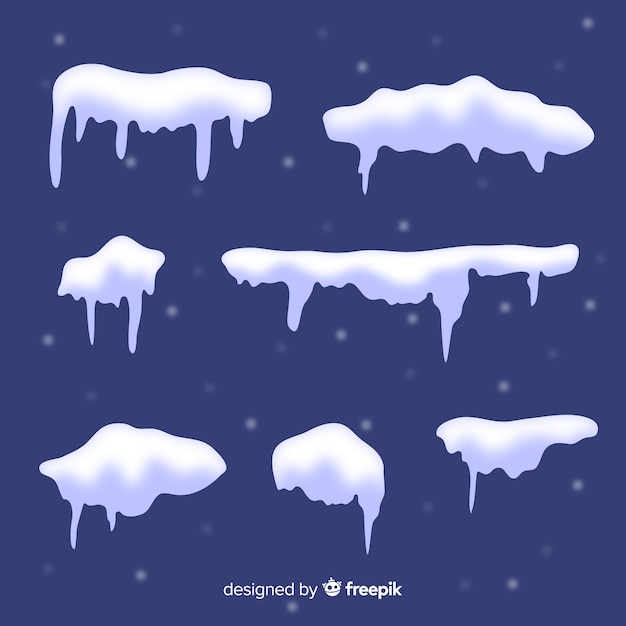 Free vector realistic snow cap collection