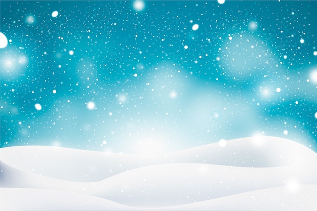 Free vector realistic snowfall background design