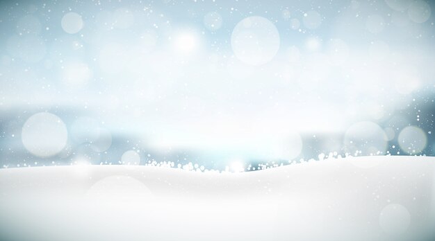 Realistic snowfall background