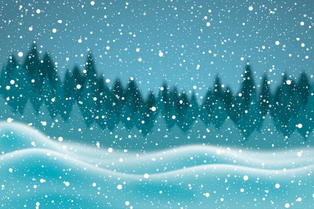 Free vector realistic snowfall background