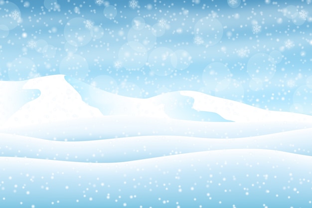 Free vector realistic snowfall background