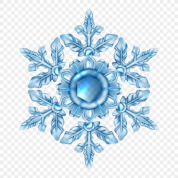 Free vector realistic snowflake transparent composition