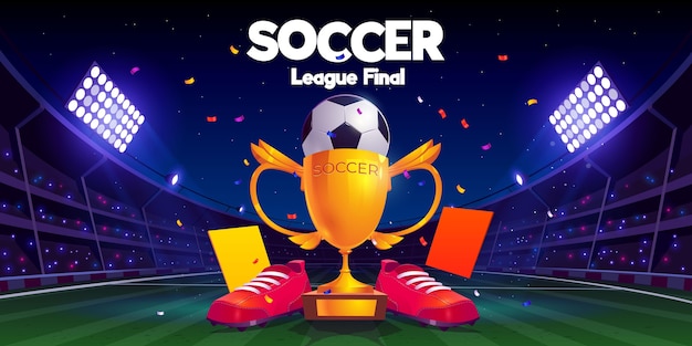 Free vector realistic soccer league final illustration