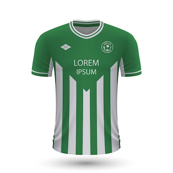 Realistic soccer shirt betis 2022, jersey template for football