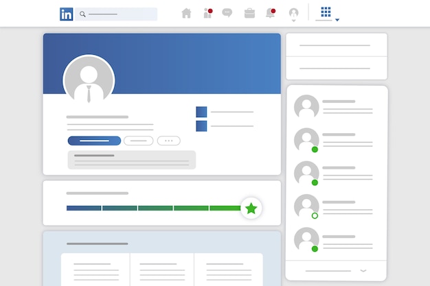 Бесплатное векторное изображение Реалистичный макет linkedin