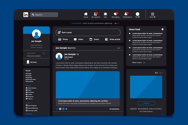 Реалистичный макет linkedin