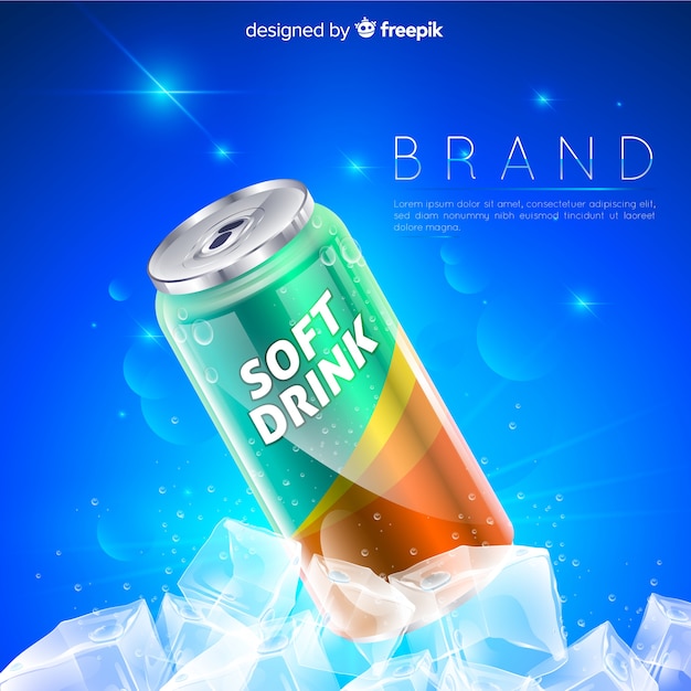 Realistic soft drink advertisement background