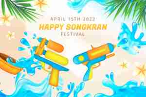 Free vector realistic songkran background