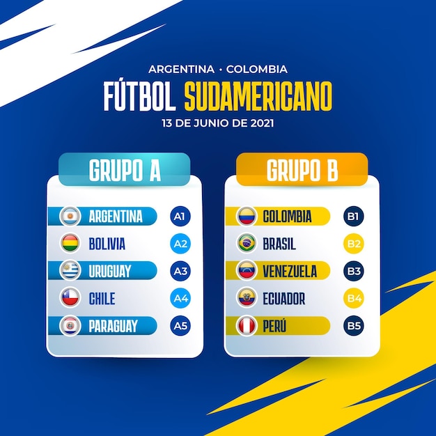 Realistic south-american football groups illustration