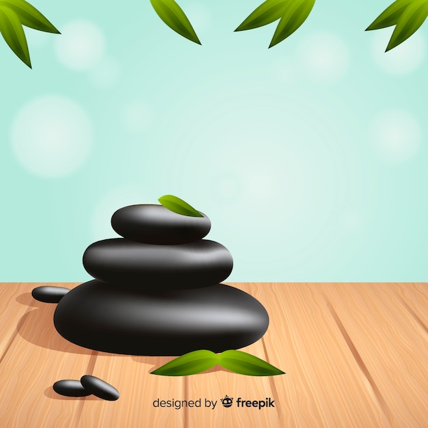 Free vector realistic spa background with stones