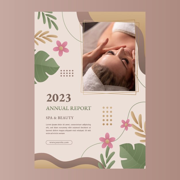 Realistic spa and health annual report template