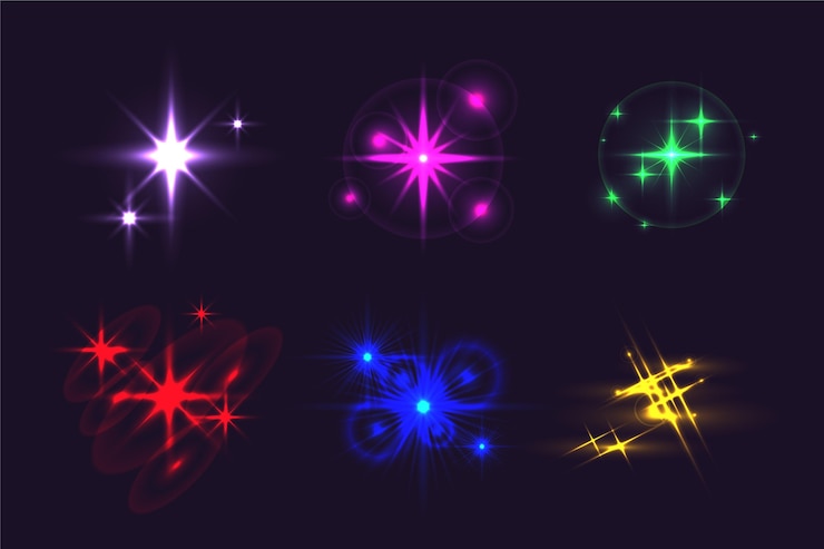 Free Vector realistic sparkling stars collection