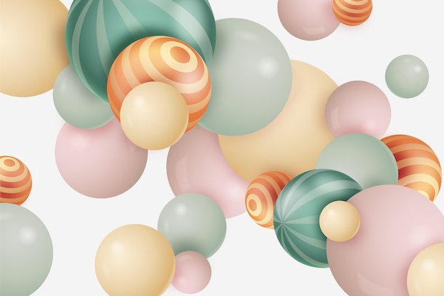 Free vector realistic spheres abstract background