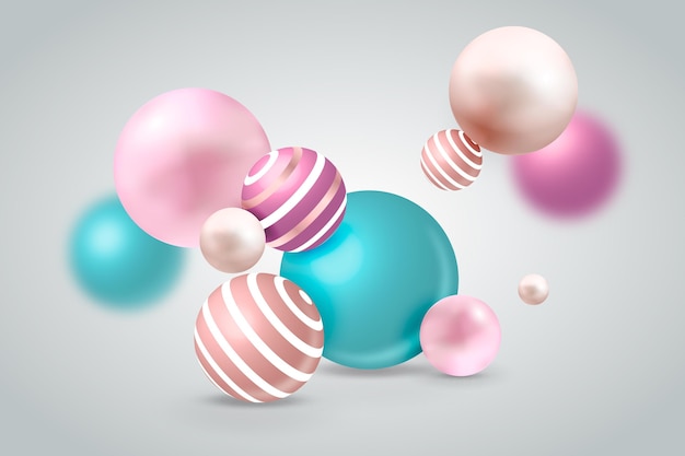 Realistic spheres background