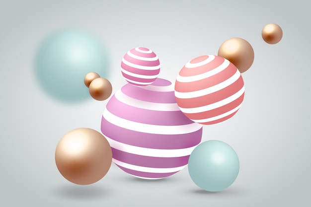 Realistic spheres background