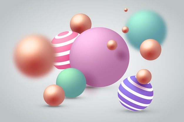 Free vector realistic spheres background