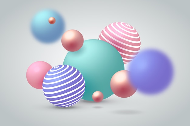 Realistic spheres background