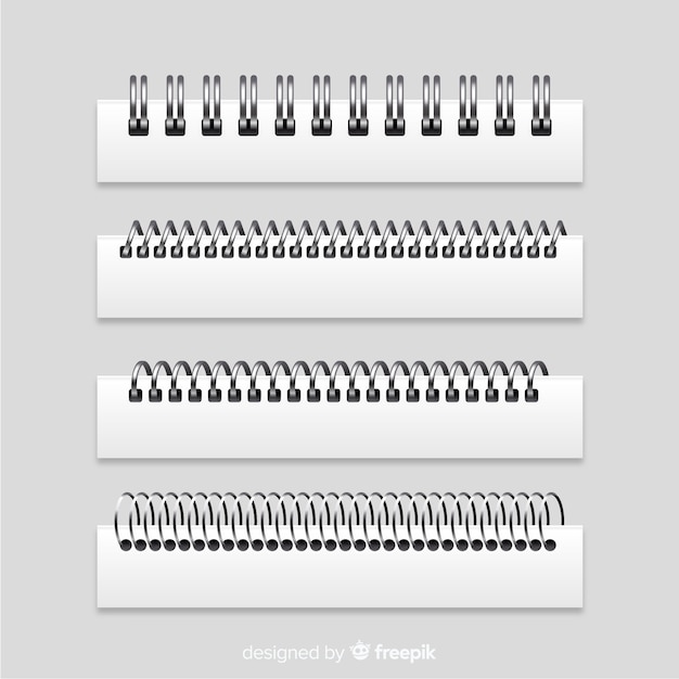 Бесплатное векторное изображение Реалистичная спираль для коллекции ноутбуков