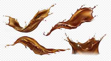 Free vector realistic splash of coffee, cola or tea