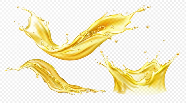ジュースや黄色い水のリアルなスプラッシュ