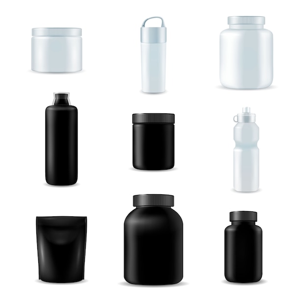 Realistic sport bottle set