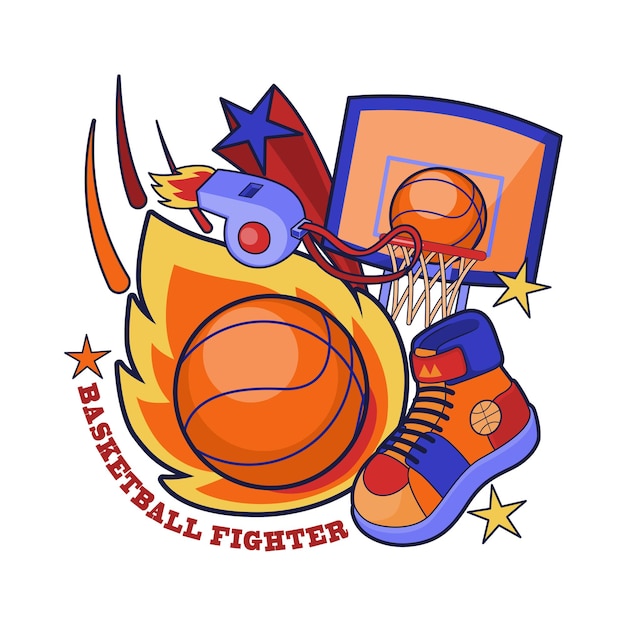 Free Vector realistic sports balls, shoes, whistle and other equipment vector big set