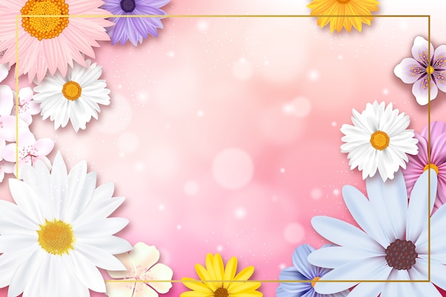 Realistic spring background with copy space