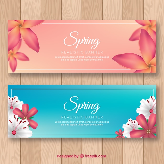 Free vector realistic spring banners