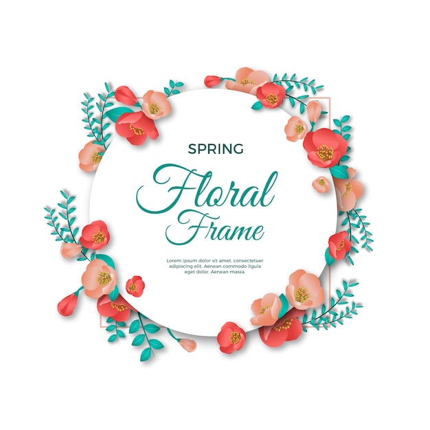 Free vector realistic spring floral frame theme