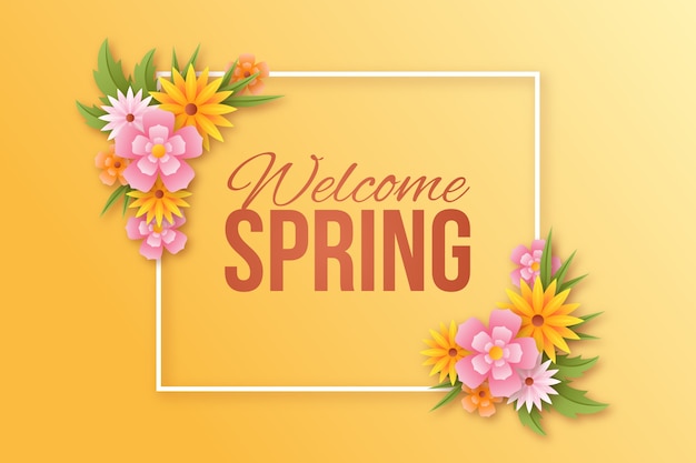 Free vector realistic spring floral frame