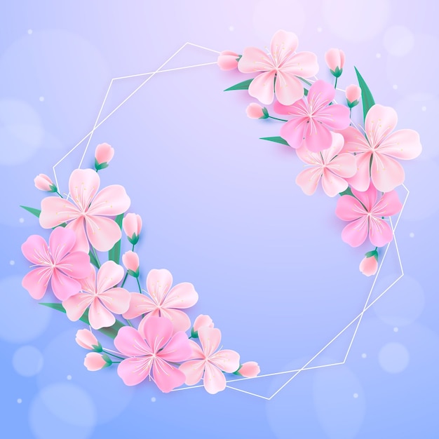 Realistic spring floral frame