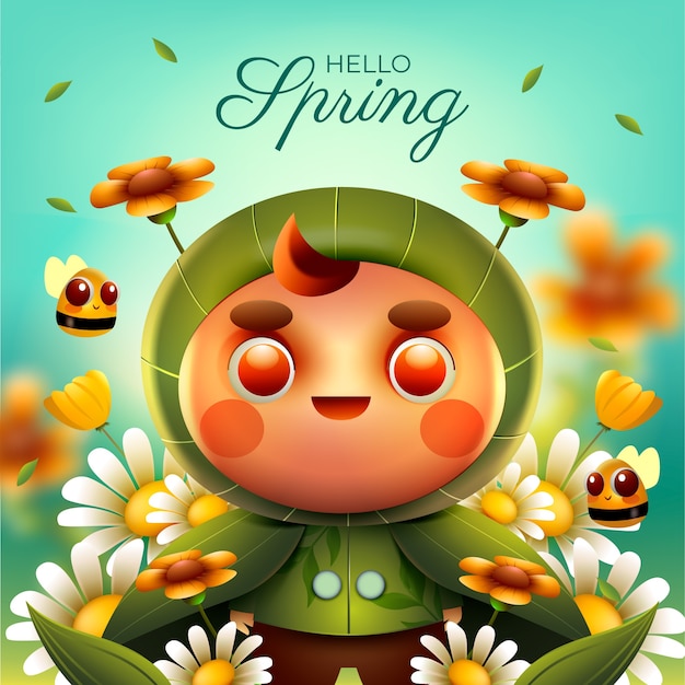 Free vector realistic spring illustration