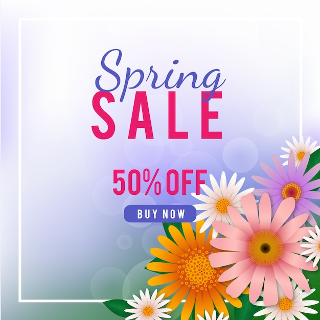 Free vector realistic spring sale concept