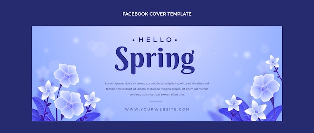無料ベクター 現実的な春のソーシャルメディアカバーテンプレート