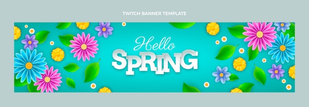 Realistic spring social media cover template