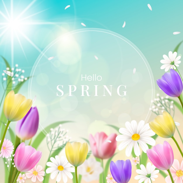 Free vector realistic spring time illustration