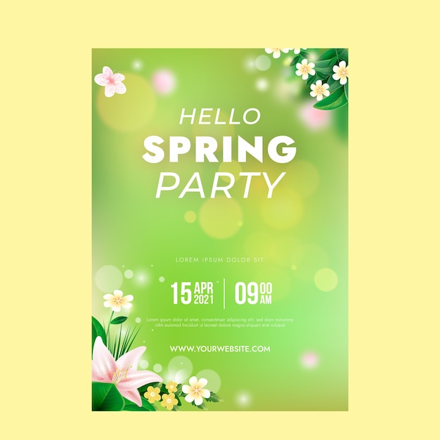 Free vector realistic spring vertical poster template