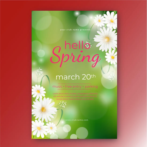 Free vector realistic spring vertical poster template