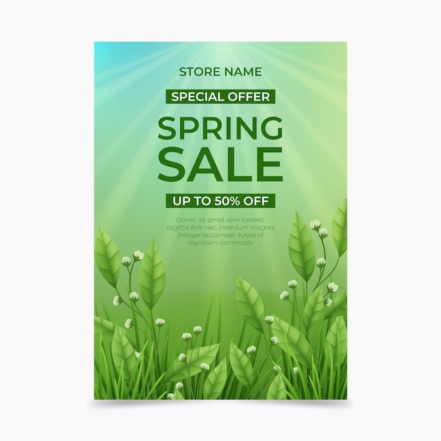 Free vector realistic spring vertical poster template