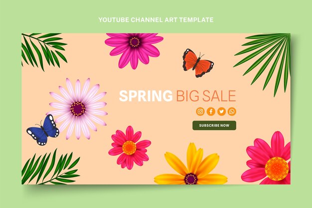 Realistic spring youtube channel art