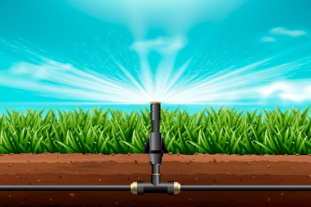 Realistic sprinkler illustration