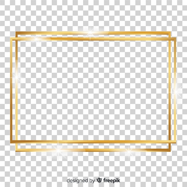 Free vector realistic squared golden frame