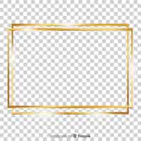 Free vector realistic squared golden frame