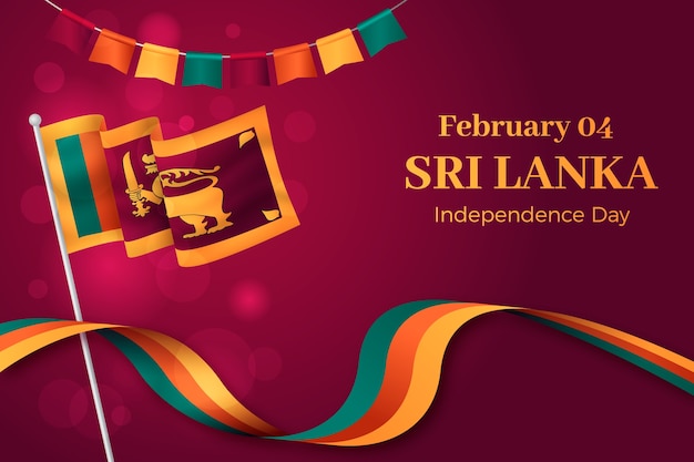 Free vector realistic sri lanka independence day background