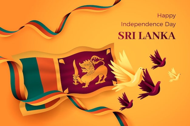 Free vector realistic sri lanka independence day illustration