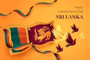 Free vector realistic sri lanka independence day illustration