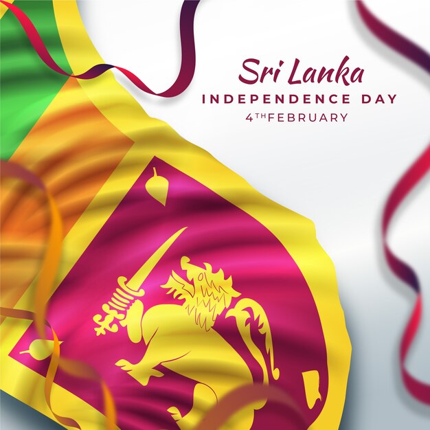 Free vector realistic sri lanka independence day illustration